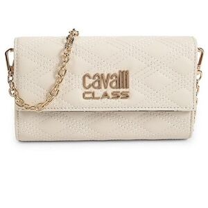 Cavalli Class Ivory Quilt Stitch Wallet Phone Crossbody Clutch Purse Handbag